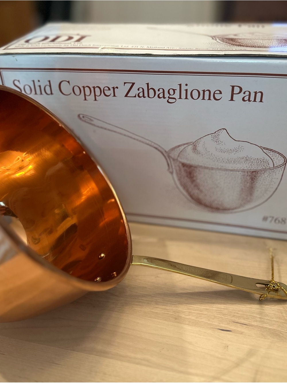 Old Dutch International Solid Copper Zabaglione Pan in Copper and Gold